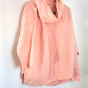 La fixsun  linen cowl tunic with pocket